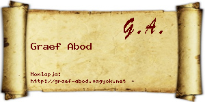 Graef Abod névjegykártya
